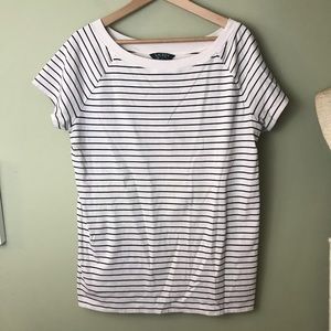 Ralph Lauren black white striped 2x short sleeve